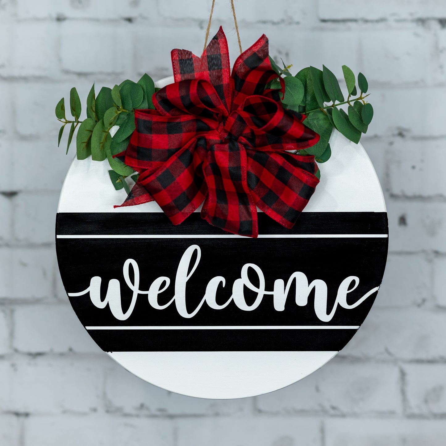 welcome ~ round door sign