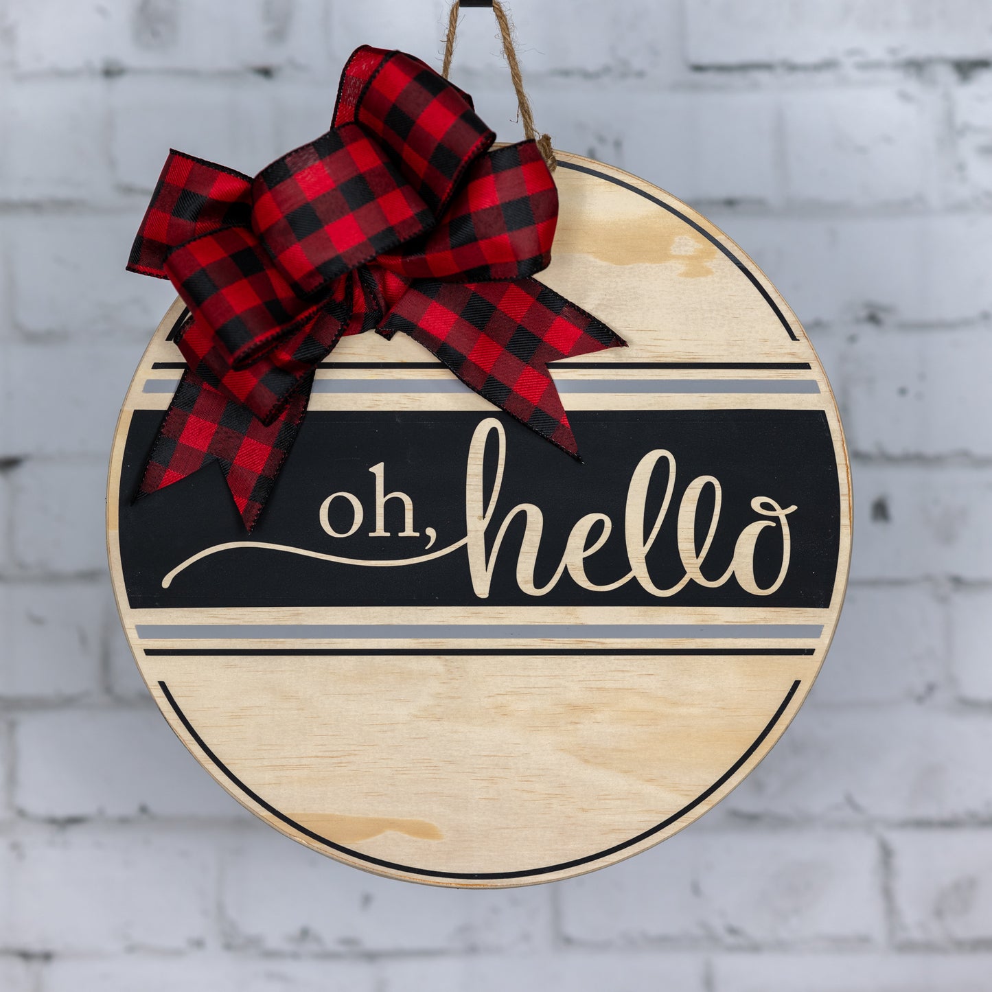oh, hello ~ round door sign