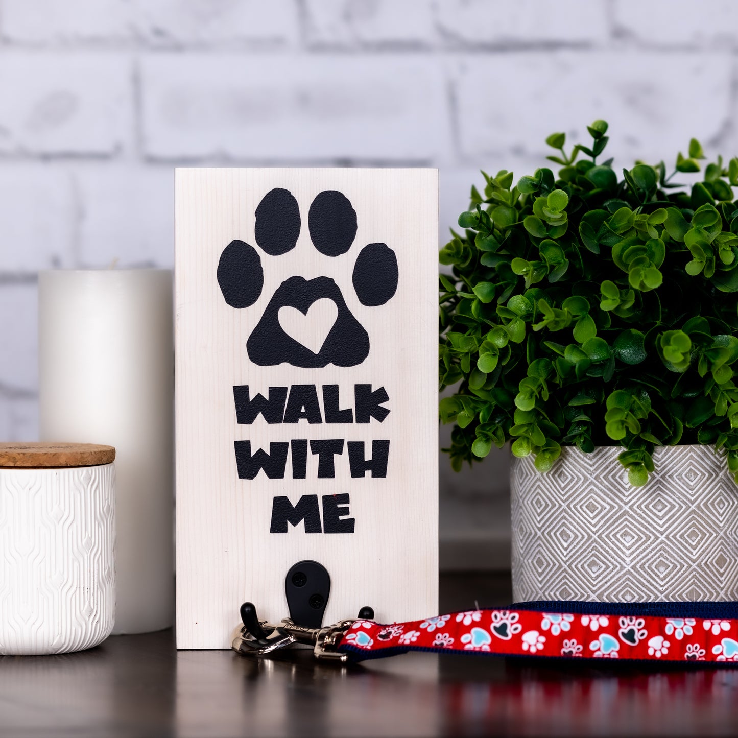 walk with me paw print ~ dog leash holder