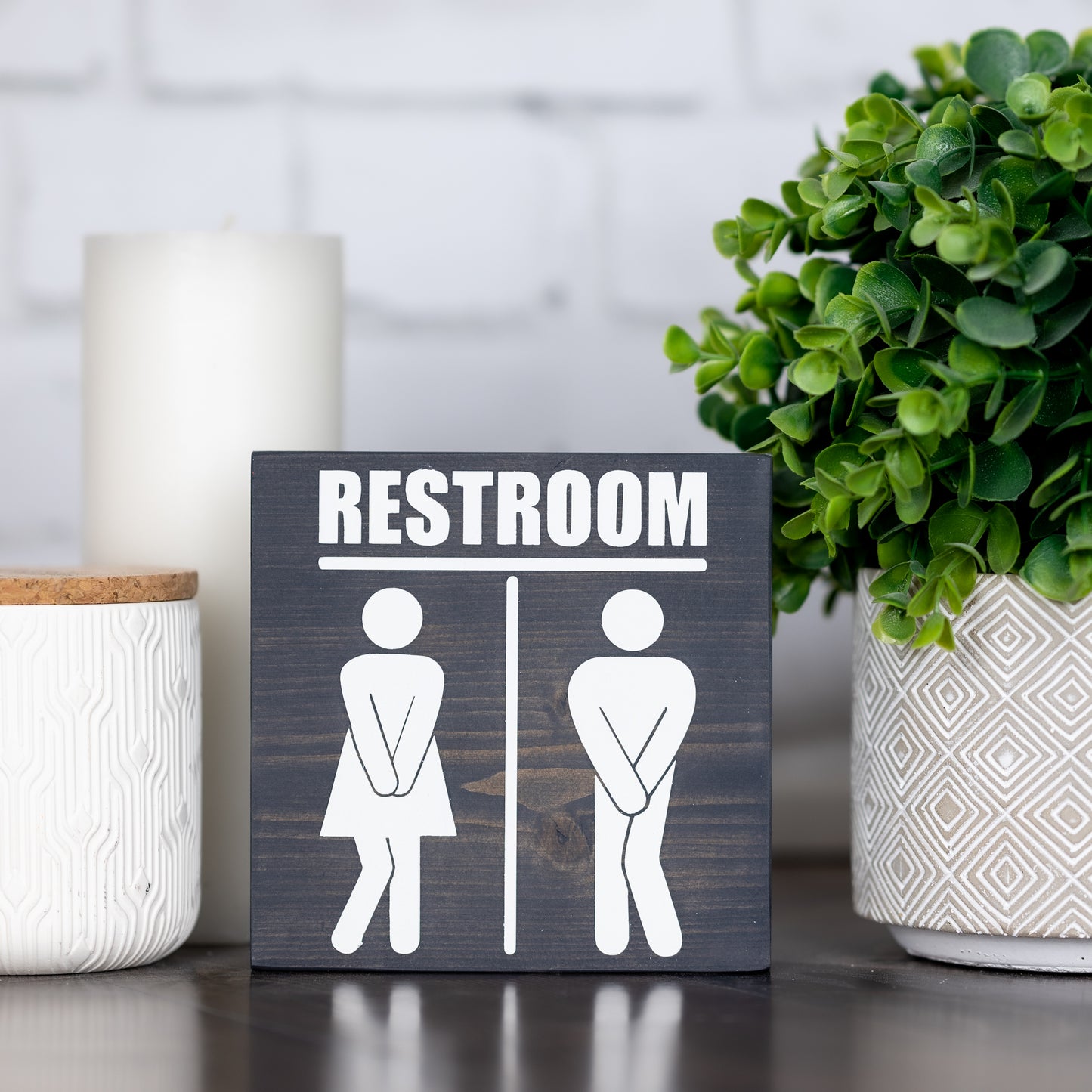 restroom ~ block sign