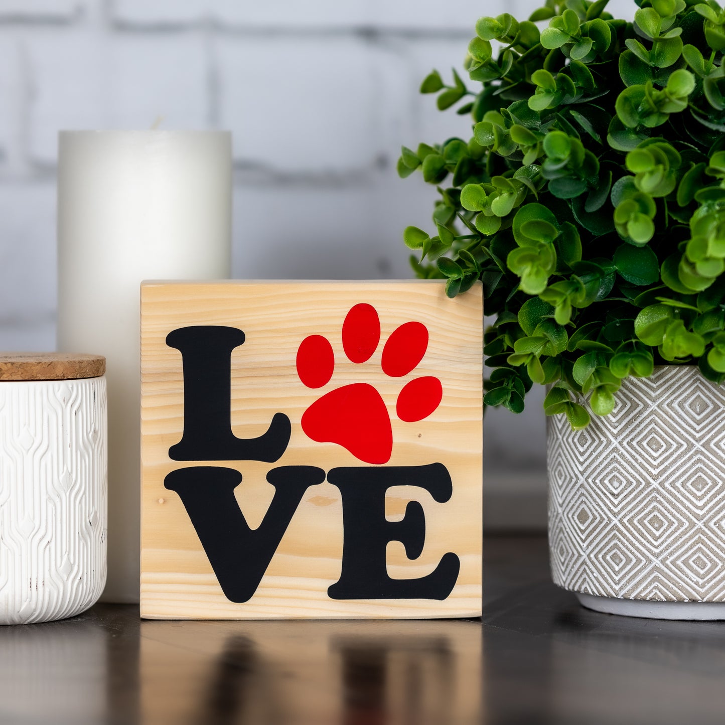 love paw ~ shelf block sign