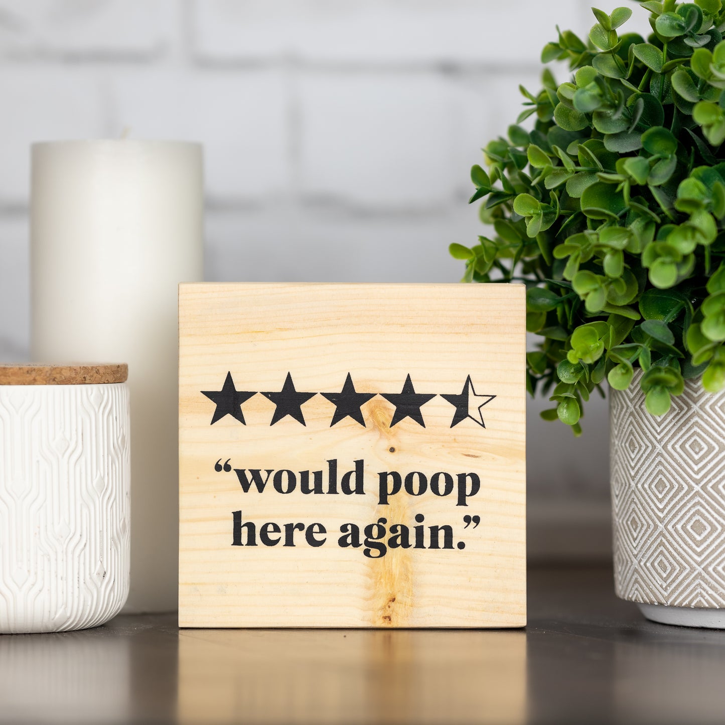would poop here again ~ block sign