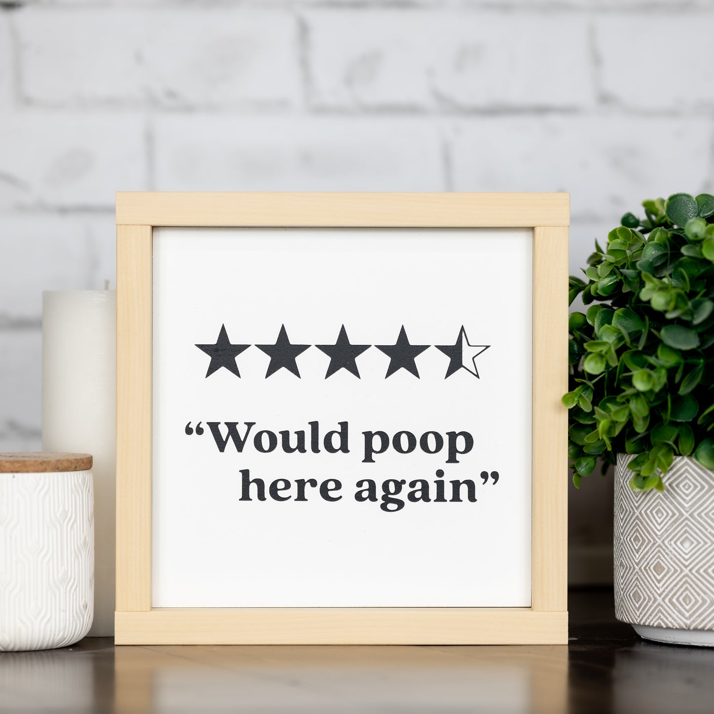 would poop here again ~ wood sign