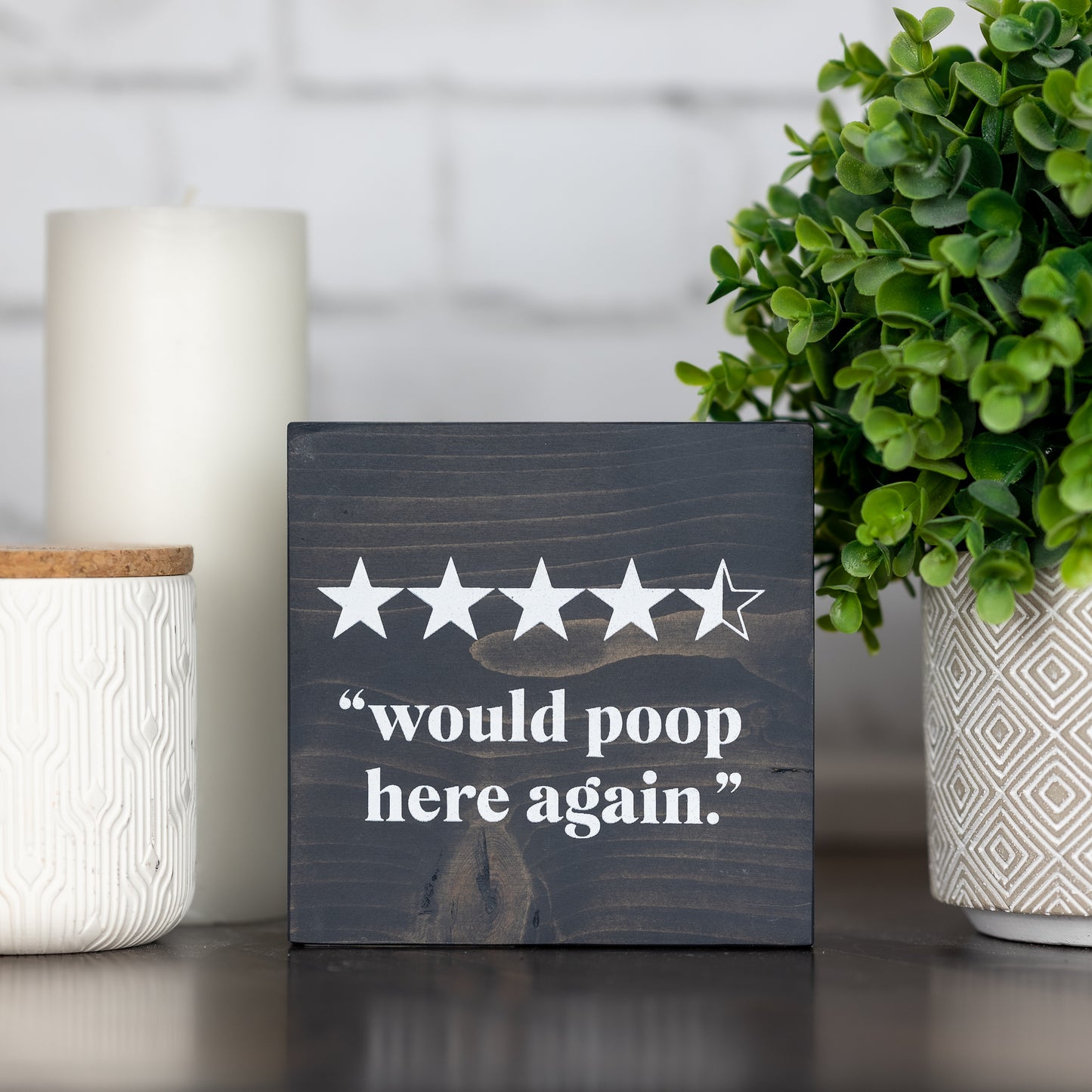 would poop here again ~ block sign