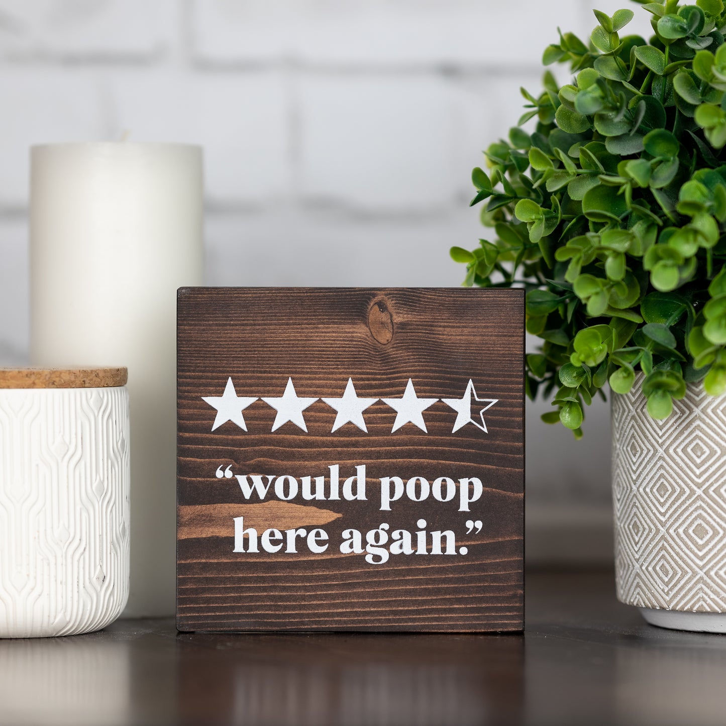 would poop here again ~ block sign