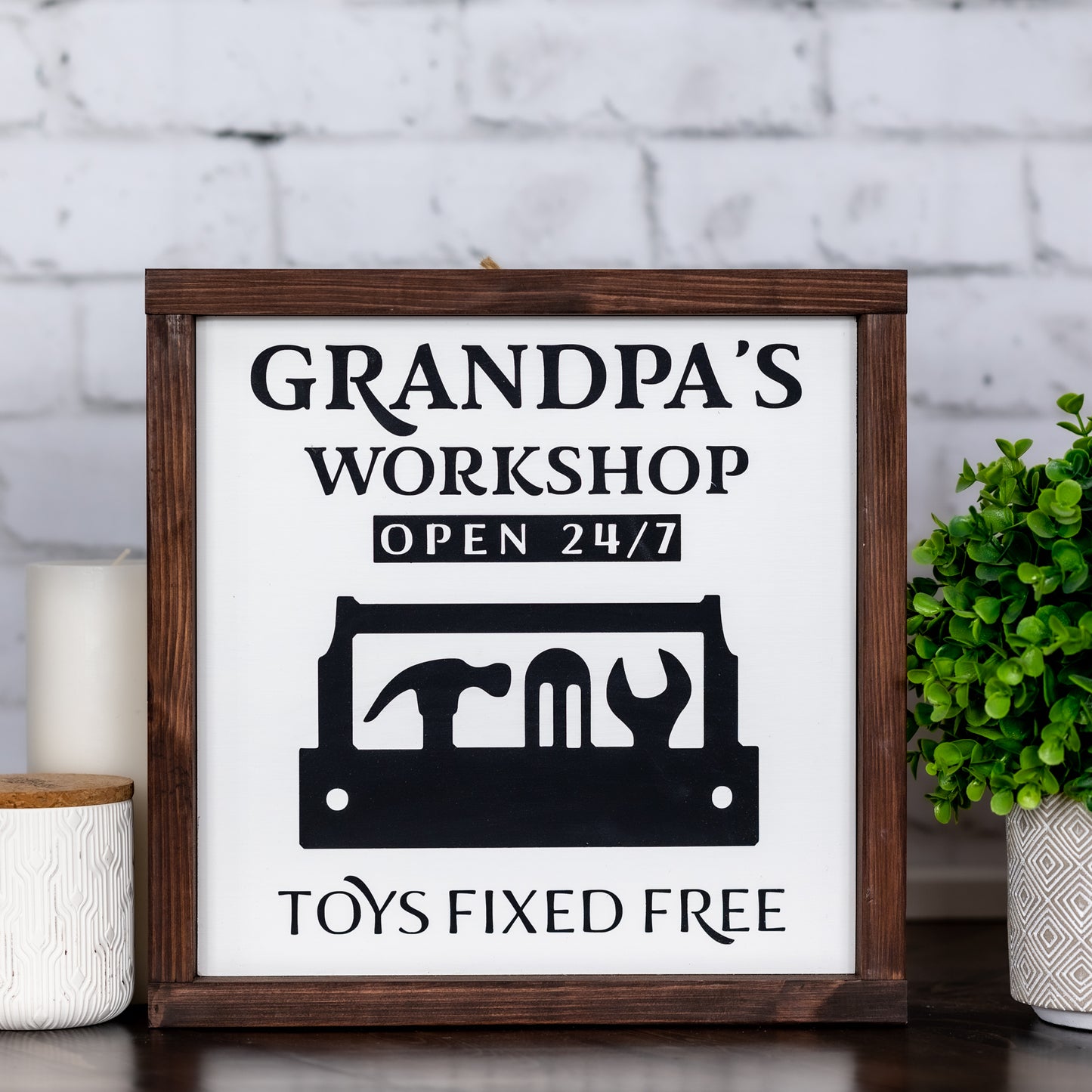 grandpa's workshop / dad's workshop open 24/7 toys fixed free ~ wood sign