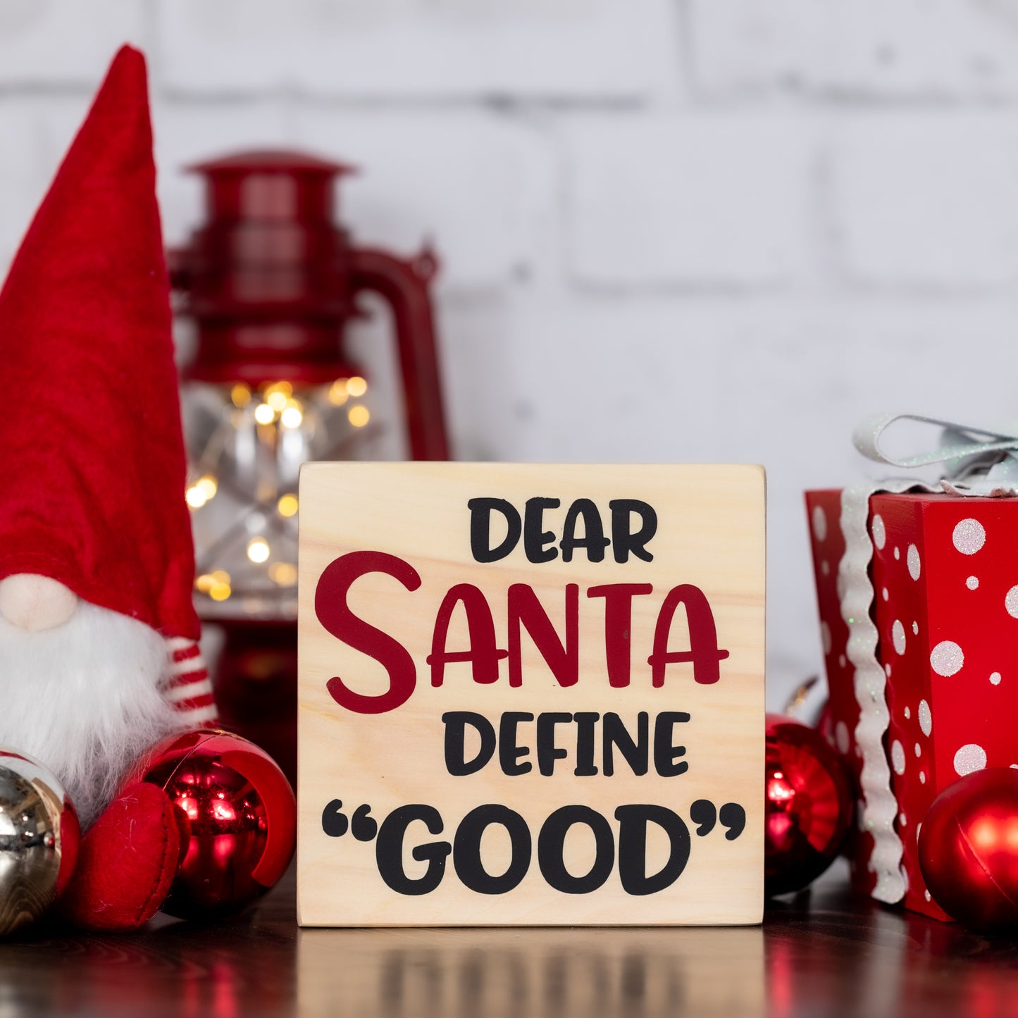 dear Santa define good ~ block sign