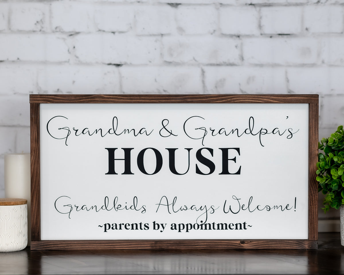 Grandma And Grandpas House Sign There's No Place Like Grandma And