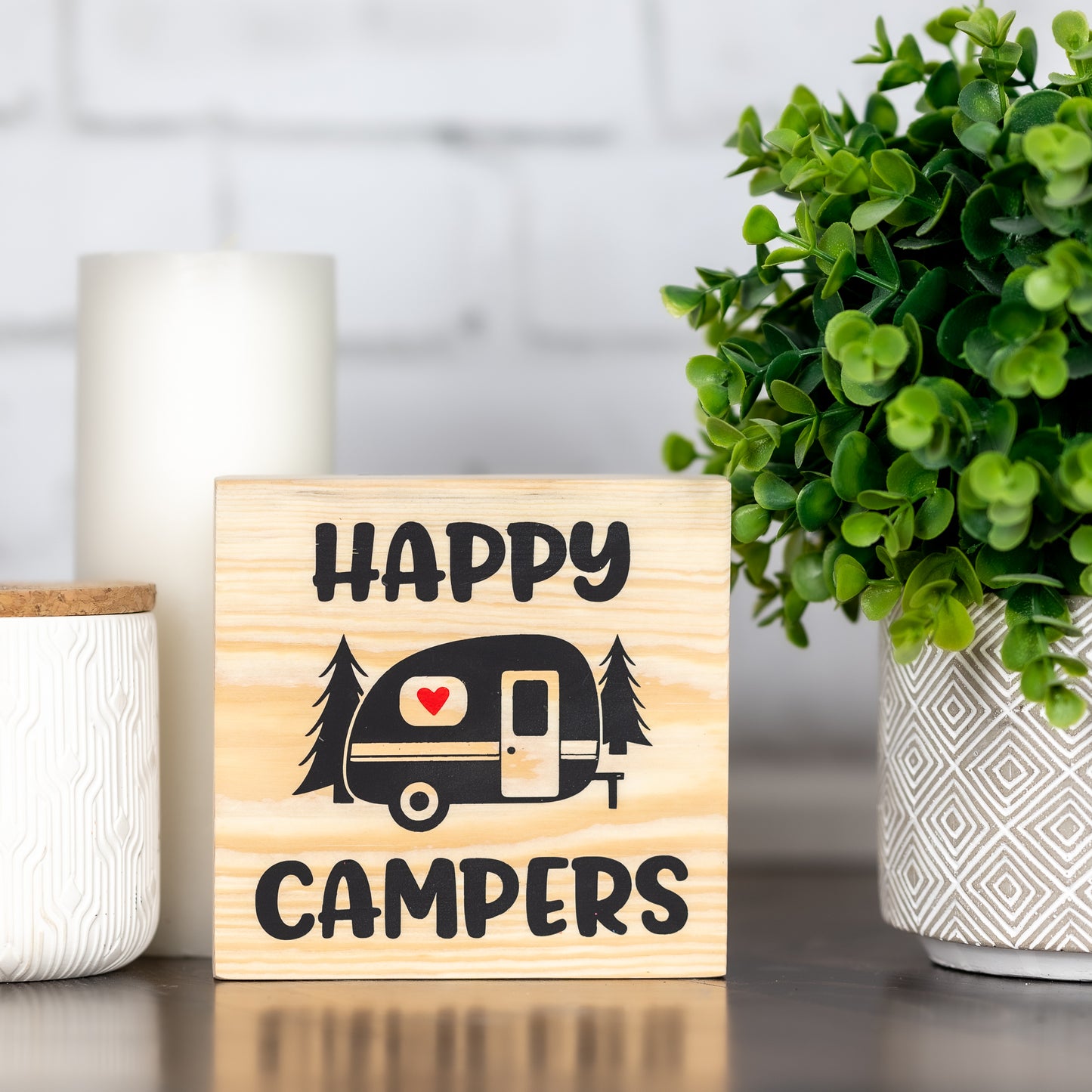 happy campers ~ shelf block sign