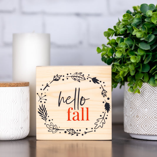 hello fall ~ block sign