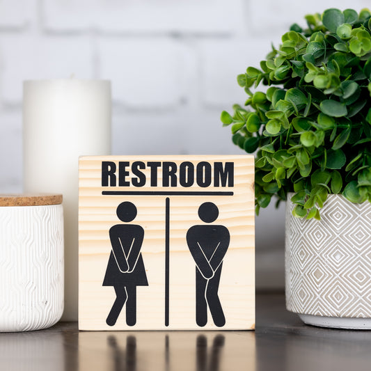 restroom ~ block sign