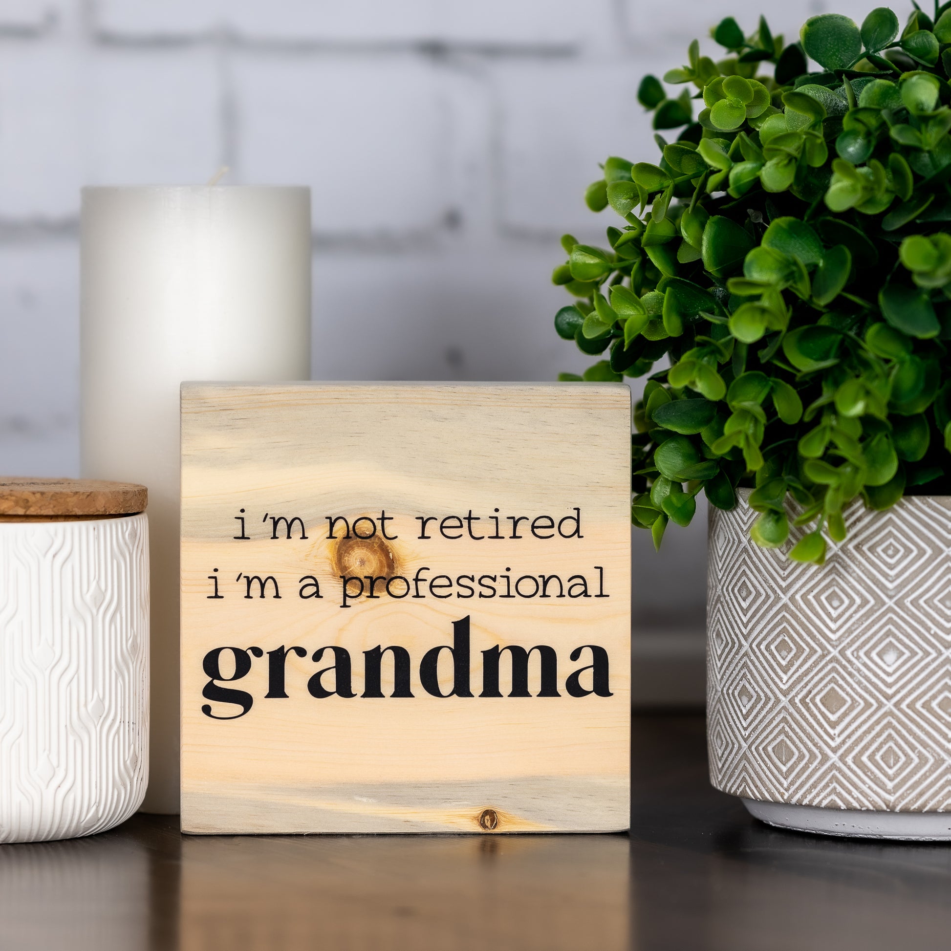 i'm not retired I'm a professional grandma ~ shelf block sign