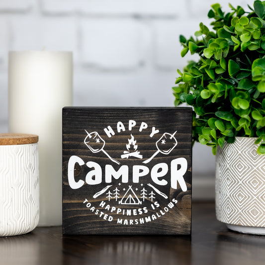 happy camper  ~ block sign