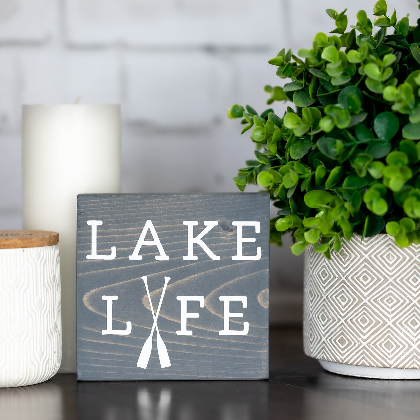 lake life - crossed paddles ~ block sign